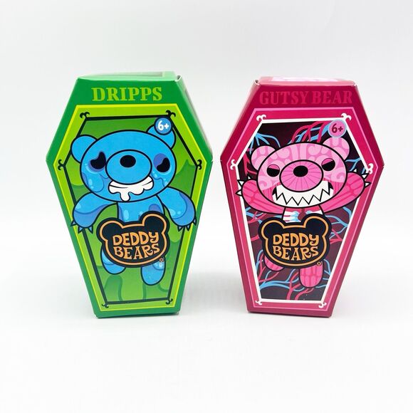 DEDDY BEARS Mini Scary Bear Series 3 Coffin Gutsy & Dripps 5" Plush Lot of 2 - Picture 1 of 9